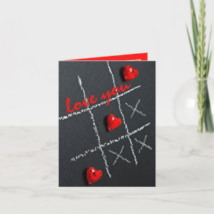 Chalkboard Modern Hearts Card