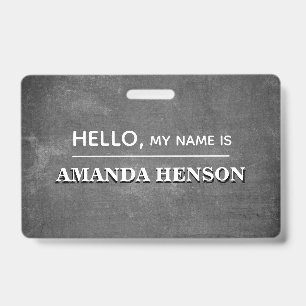 Chalkboard Modern My name is ID Badge
