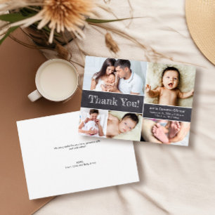 Chalkboard Modern Photos Baby Shower Thank you