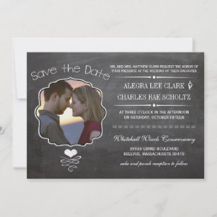 Chalkboard Modern Vintage Typography Invitation