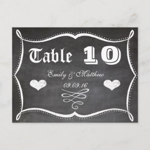 Chalkboard Modern Vintage Typography Table Number Postcard