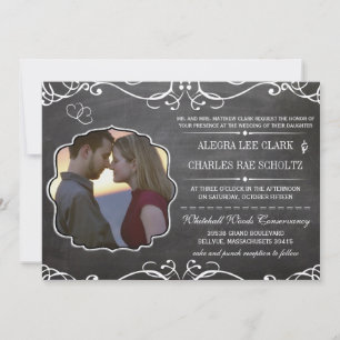 Chalkboard Modern Vintage Victorian Typography Invitation