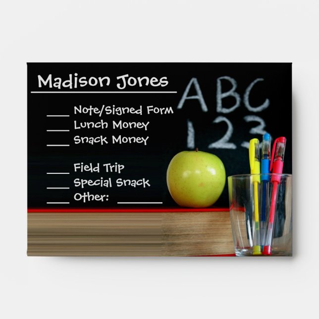 Chalkboard Money Envelope for Students (Front)