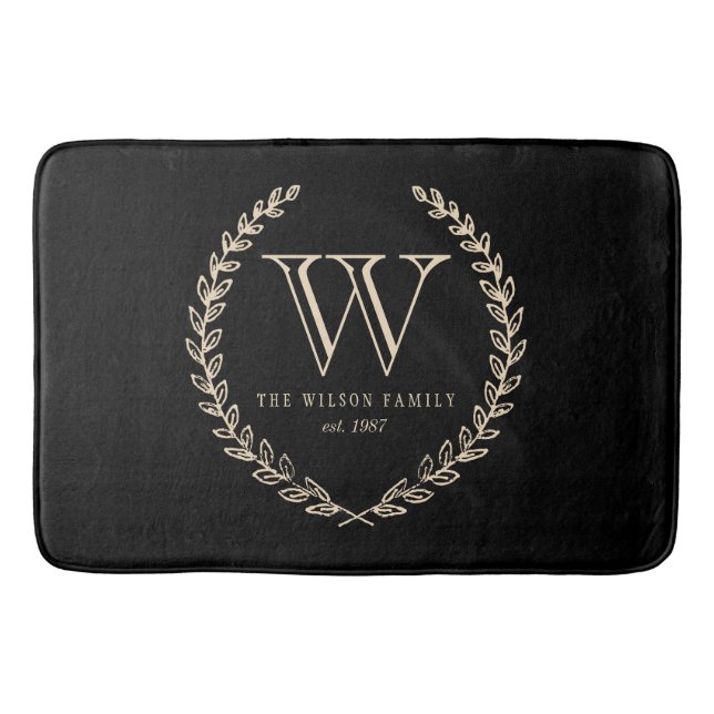 Chalkboard Monogram Bath Mat (Front)