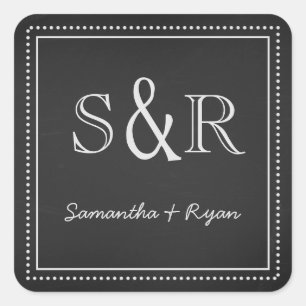 Chalkboard Monogram Envelope Seal