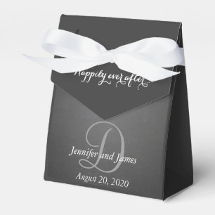 Chalkboard Monogram Happily Ever After 2 Favour Box