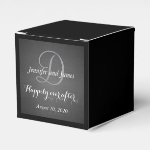 Chalkboard Monogram Happily Ever After Favour Box