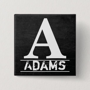Chalkboard Monogram Letters 15 Cm Square Badge
