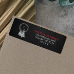 Chalkboard Monogram Wreath Christmas<br><div class="desc">These chalkboard monogram wreath christmas return address labels are perfect for a modern holiday card or invitation. The black and white design features a wreath with your last initial monogram overlaid with decorated white christmas trees on a chalk art background.</div>