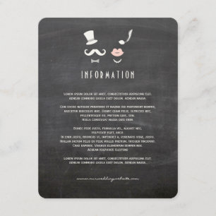 Chalkboard Moustache And Lips Vintage Chic Wedding Enclosure Card