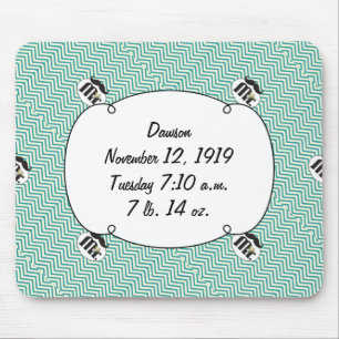 Chalkboard Mr Yellow and green Mouse Pad