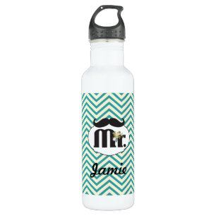 Chalkboard Mr Yellow and Green Wedding 710 Ml Water Bottle