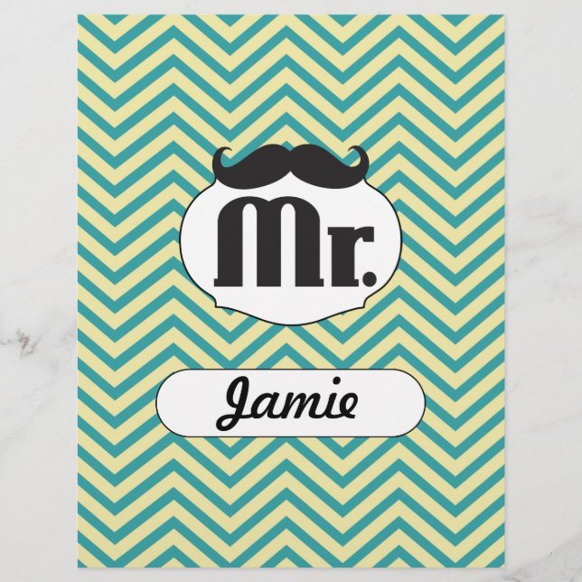 Chalkboard Mr. Yellow and Green Zigzag Chevron (Front)