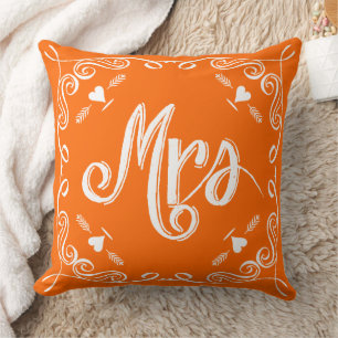 Chalkboard Mrs Brides Pillow Any Colour