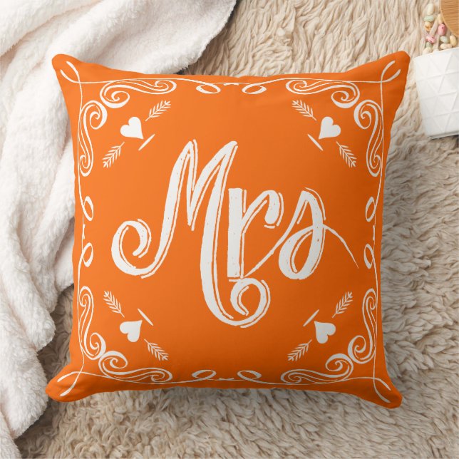 Chalkboard Mrs Brides Pillow Any Colour (Blanket)