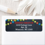 Chalkboard Multi Lights Red Personalised<br><div class="desc">These rustic chic Return Address Labels will look fabulous on any 'Save the Date',  Invitation or Thank You Note. In fact,  they'll look great on any correspondence!

Available as part of the Chalkboard Lights Collection in multiple colour ways.</div>