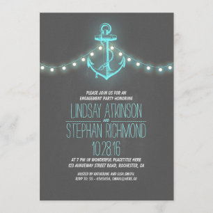 chalkboard nautical engagement party invitation