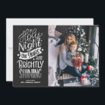 Chalkboard O Holy Night Lyrics Christmas Photo Holiday Card<br><div class="desc">O Holy Night the Stars are Brightly Shining. Send holiday greetings and wishes to family and friends with this rustic Christmas flat card. It features a rustic chalk script with a faux chalkboard background. This Christmas song photo card is perfect for this holiday season.</div>