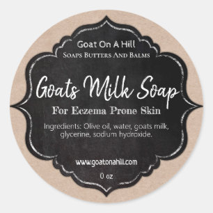 Chalkboard On Kraft Goat's Milk Soap Classic Round Sticker