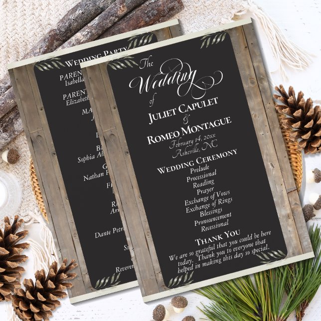 Chalkboard on Wood - Cream Wedding Programme (Creator Uploaded)