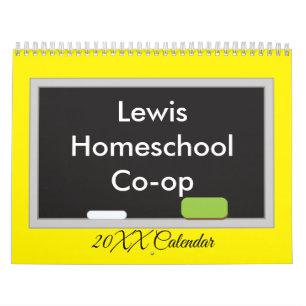 Chalkboard on Yellow Background Calendar