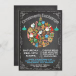 Chalkboard Ornament Exchange Invitation<br><div class="desc">Chalkboard Ornament Exchange Invitation Supe cute and fun with a ornament ball made of Christmas icons and chalk typography all on a chalkboard background. Hand drawn illustration by McBooboo's. Can be used for a cookie exchange or swap.</div>