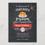 Chalkboard Pancake and Pyjamas Birthday Invitation<br><div class="desc">Chalkboard Pancake and Pyjamas Birthday Invitation</div>