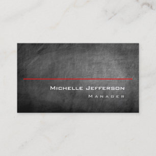 Chalkboard Pattern Grey Red Stripe Business Card