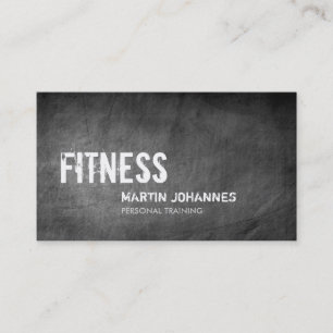 Chalkboard Pattern Personal Trainer Business Card