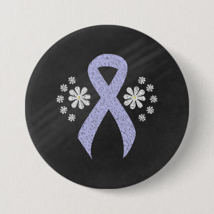 Chalkboard Periwinkle Ribbon 7.5 Cm Round Badge