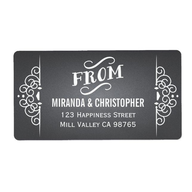Chalkboard Personalised Return Address Labels (Front)
