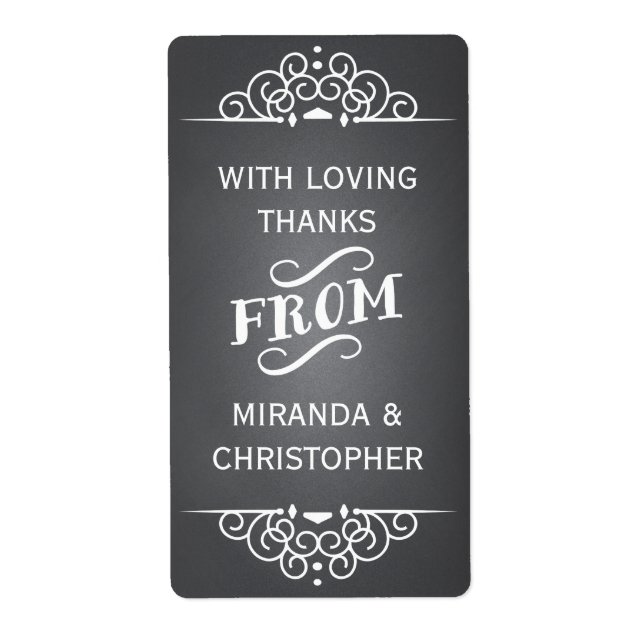Chalkboard Personalised Thank You Favour Labels (Front)