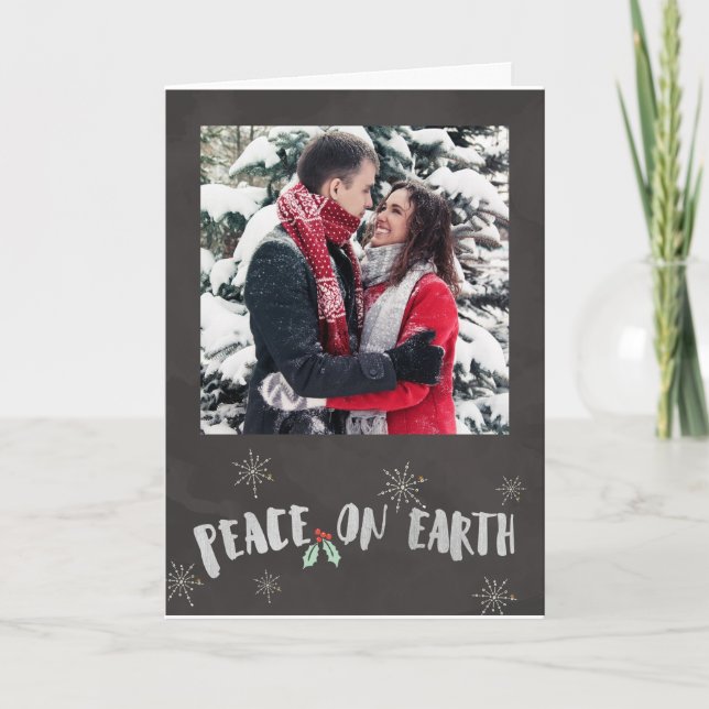 Chalkboard Photo Christmas Card (Front)