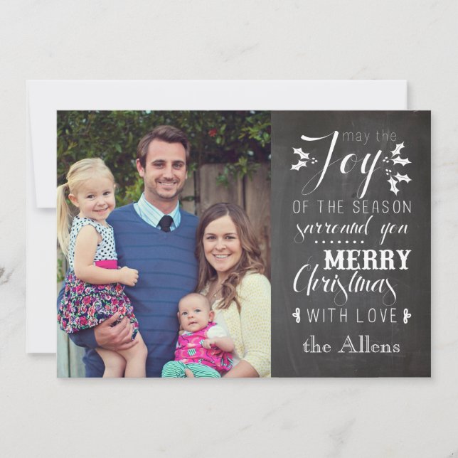 Chalkboard Photo Christmas Card (Front)