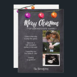 Chalkboard Photo Christmas Pregnancy Announcement<br><div class="desc">Spread the joy of your pregnancy this Christmas with the Chalkboard Photo Christmas Pregnancy Announcement. This charming and heartwarming flat card allows you to share the excitement of your journey with close family and friends in a delightful and festive way. The centerpiece of the announcement is a beautiful chalkboard-style photo...</div>