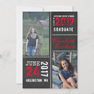 Chalkboard Photo Graduation Announcement