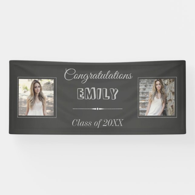 Chalkboard Photo Graduation Banner (Horizontal)
