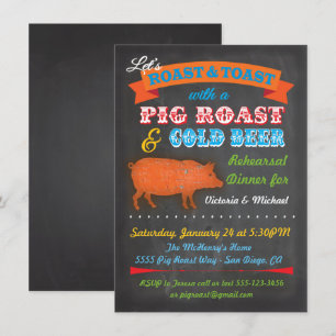 Chalkboard Pig Roast party invitation