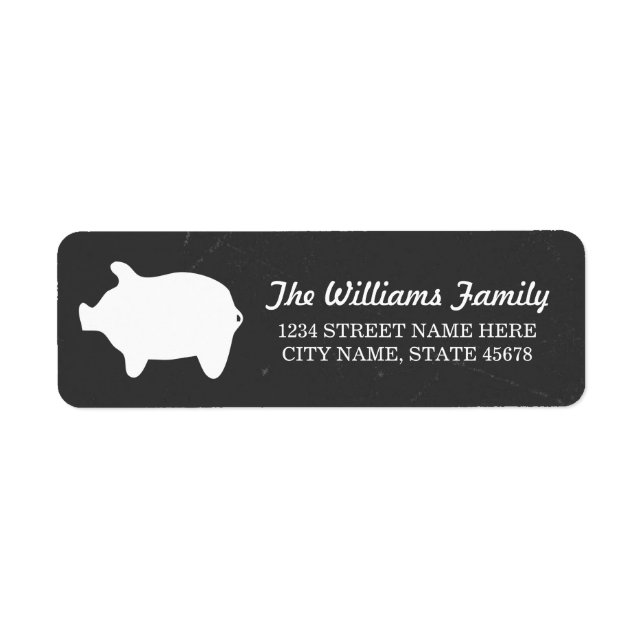 Chalkboard Piggie Address Labels (Front)