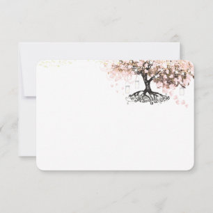 Chalkboard Pink Heart Leaf Tree Thank You