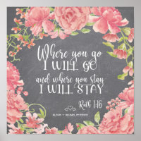 Chalkboard pink peonies quote wedding sign