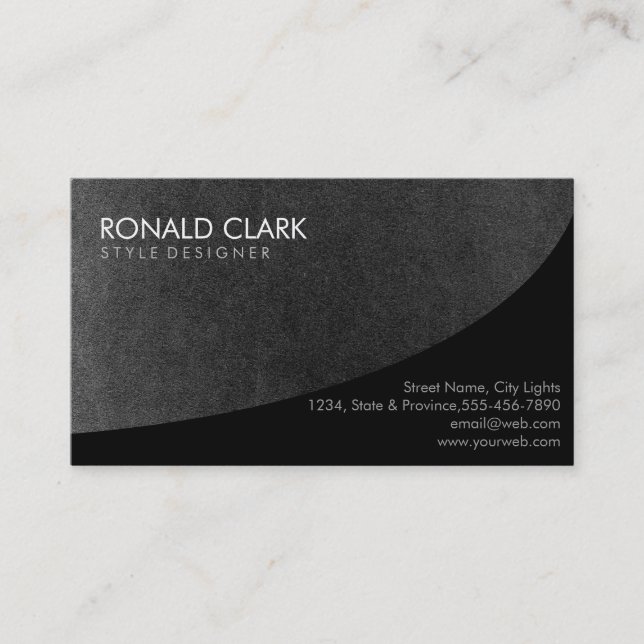 Chalkboard Professional Black Plain Business Card (Front)
