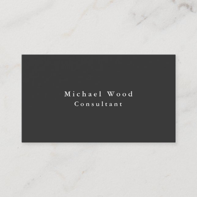 Chalkboard Professional Elegant Grey Modern Business Card (Front)