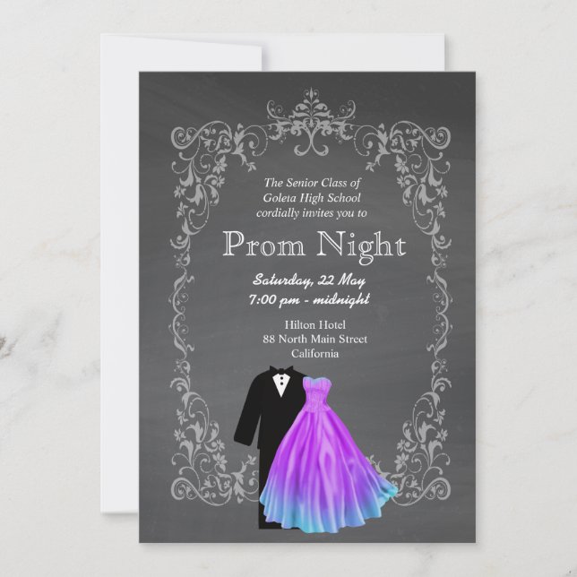 Chalkboard Prom Invitation (Front)