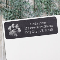 Chalkboard - Puppy Pawty - Dog Birthday Paw Print