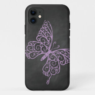 Chalkboard Purple Butterfly iPhone 5 Case-Mate ID 11 Case