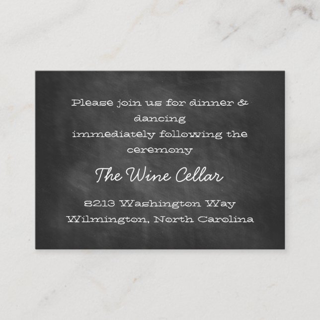 Chalkboard Reception Insert Cards (Front)