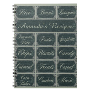 Chalkboard Recipes Spiral Notebook