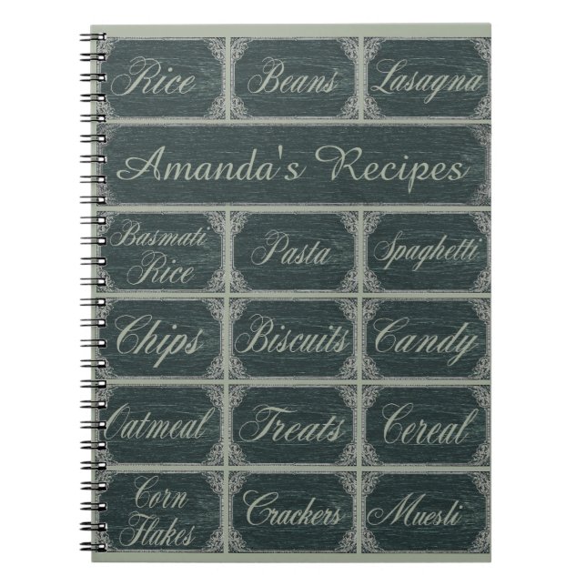 Chalkboard Recipes Spiral Notebook (Front)