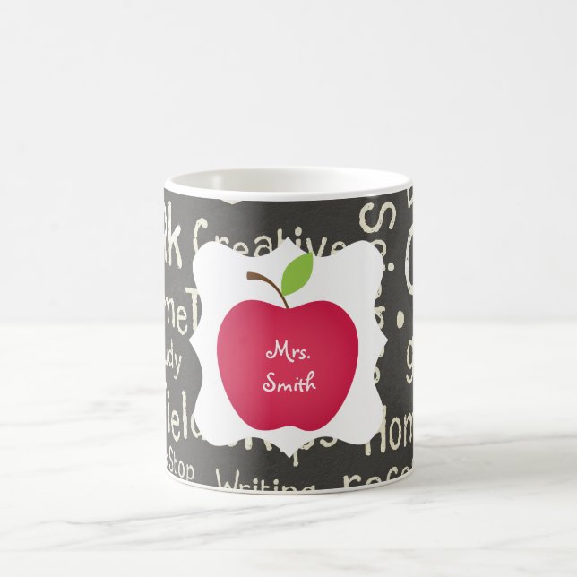 Chalkboard- Red Apple Teacher's Coffee Mug (Center)